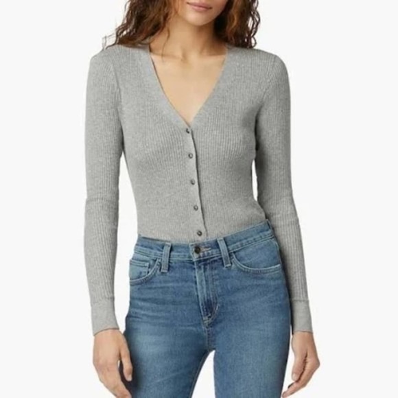 Favorite Daughter Ribbed Sweater Bodysuit, Size Large